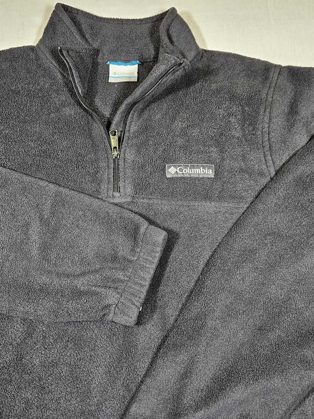 Columbia Men's Fleece Black Half Zip Sweater Steens Mountain Jacket Medium